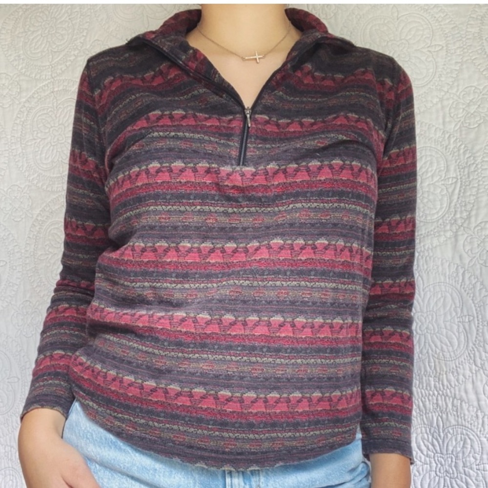 Woolrich quarter zip pattered pullover